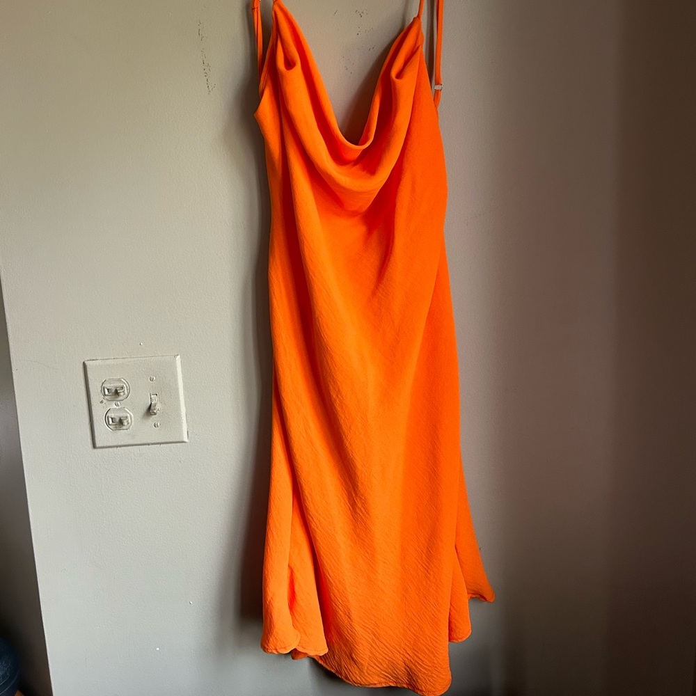 Vibrant Orange Slip Dress